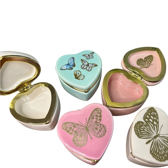 Trinket Box - Set of 5 Heart-Shaped Butterfly - Picture 5 of 12